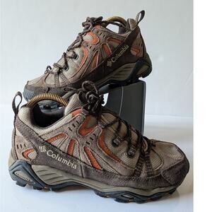 COLUMBIA Omni Grip Firelane Brown Orange Low Top Hiking‎ Trail Shoes Men's 7
